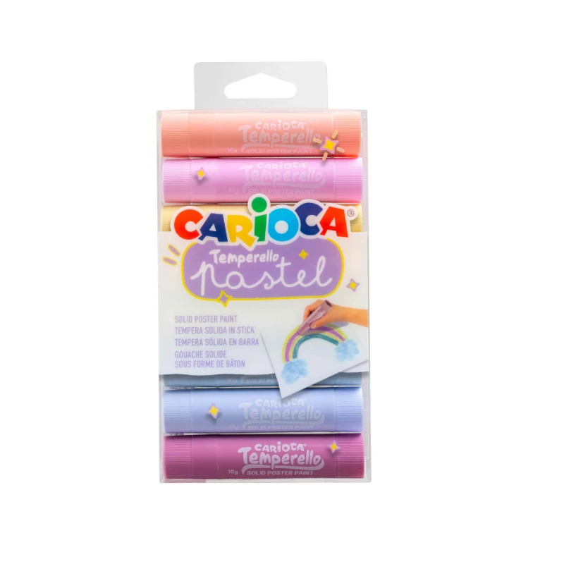 Tempera Carioca 8 Colores 10Gr Solida Pastel