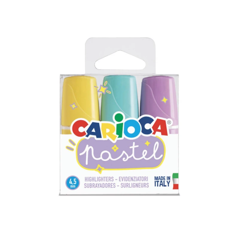 Resaltador 3Colores Mini Carioca Pastel