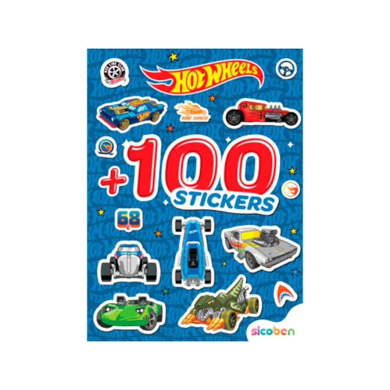 Libro De Actividades Colorea Hotwheels Con Stickers