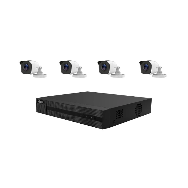 Kit Seguridad AHD DVR 4 Canales + 4 Camaras 2Mpx  1tb Hdd  Bullet Plastico Hilook