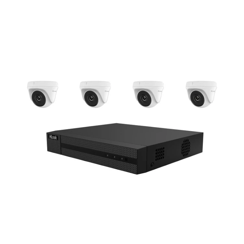 Kit Seguridad AHD DVR 4 Canales + 4 Camaras 2Mpx  1Tb Hdd  Turret Metal Hilook