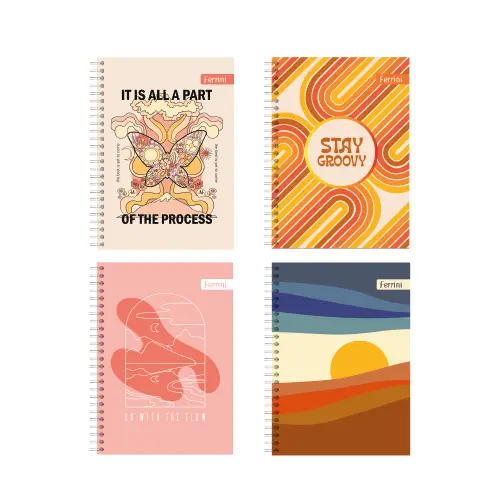 Cuaderno #3 1 Materia Ferrini 70 Hojas Doble Anillo Femenino