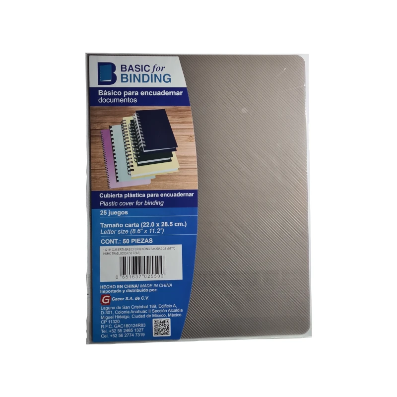 Cubierta T/C Pqt50 Rayada Humo Basic For Binding