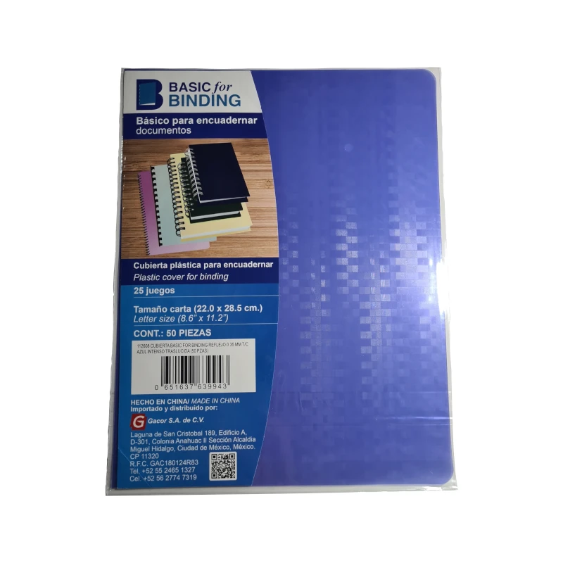 Cubierta T/C Pqt50 Reflejo Azul Intenso Basic For Binding