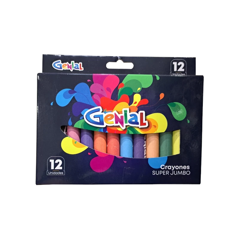 Crayon 12 Colores Super Jumbo Genial