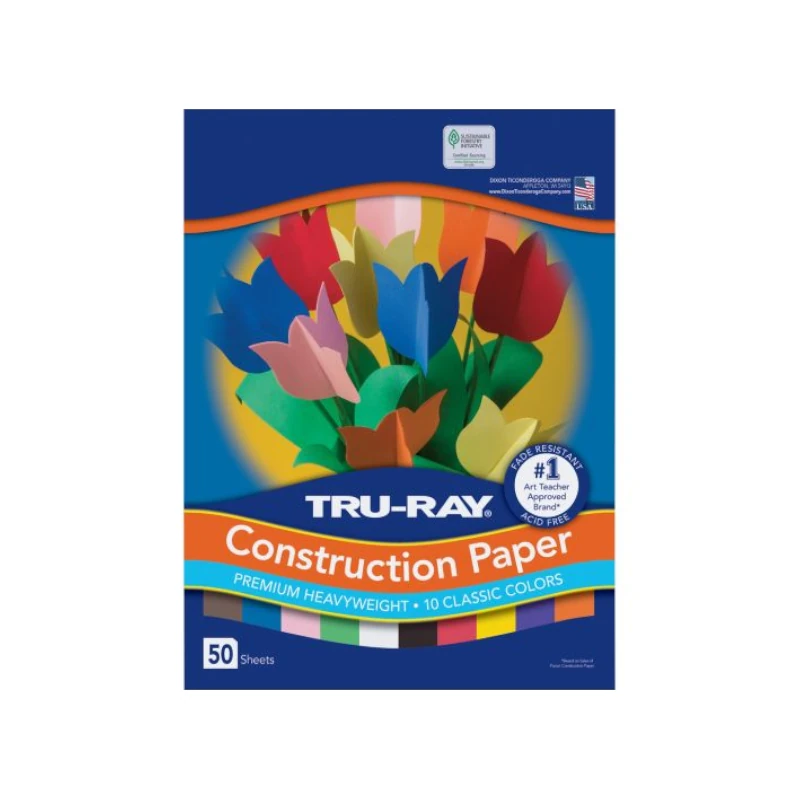 Block Tamaño Carta Papel Construccion 50hjs Surtido Tru-Ray