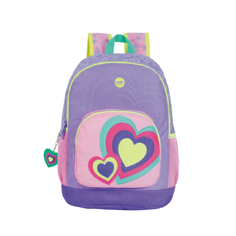 Mochila 16  Joy Sweet Heart Con Llavero Y Bolsillo  Laptop
