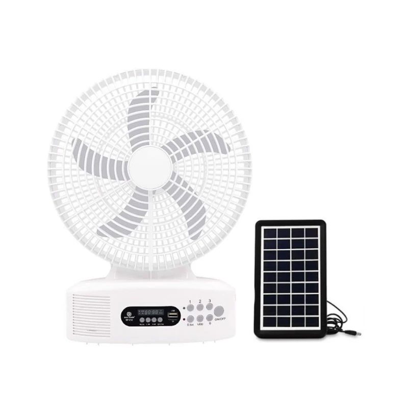 Ventilador Recargable Solar Cesa 9V 6W Usb Fm Radio