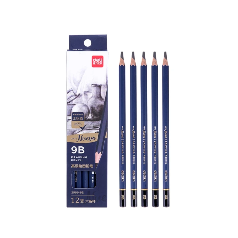 Lapiz Grafito 9B Paquete 12 Deli
