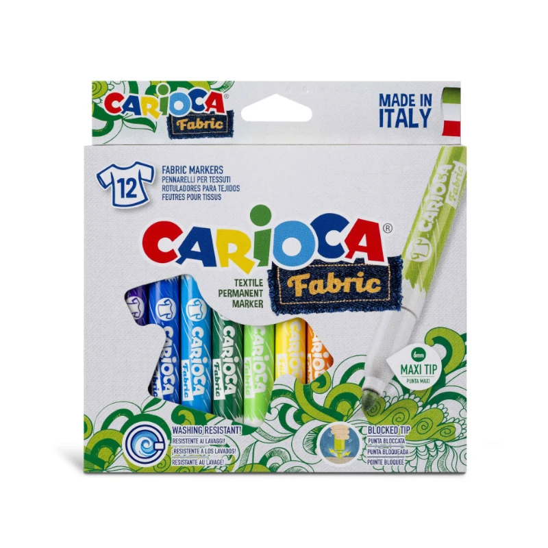 Marcador Para Tela 12 Colores Carioca Fabric