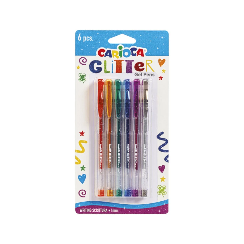 Boligrafo Carioca Surtido Paquete6 Gel Escarcha