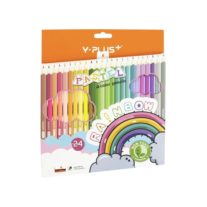 Lapiz Color Largo 24 Colores Y-Plus Rainbow Pastel