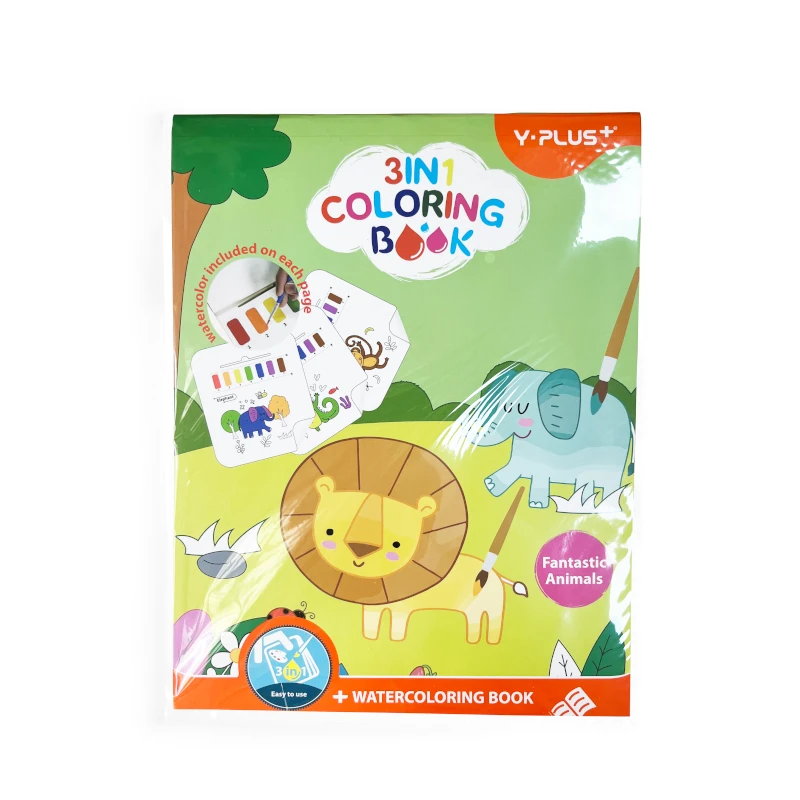 Libro Actividades Y Colorear Con Acuarelas Y-Plus Animales +3