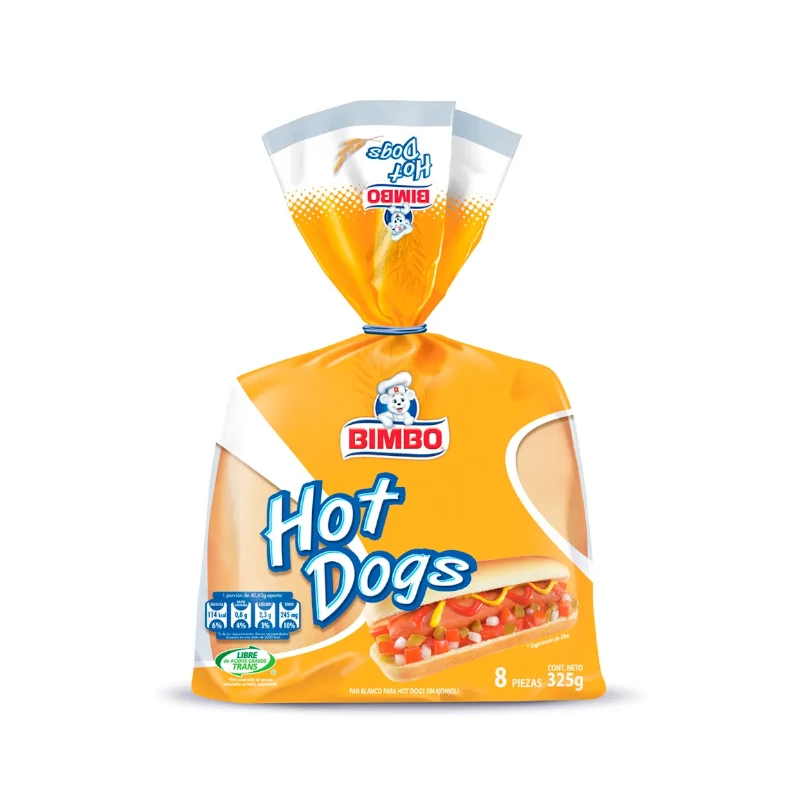 Pan P/Hot-Dog Bimbo Peq 8 Pzas 325g
