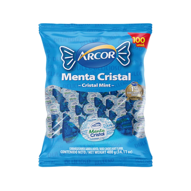 Caramelo Arcor Menta CristalBolsa 100 Unds 400Gr