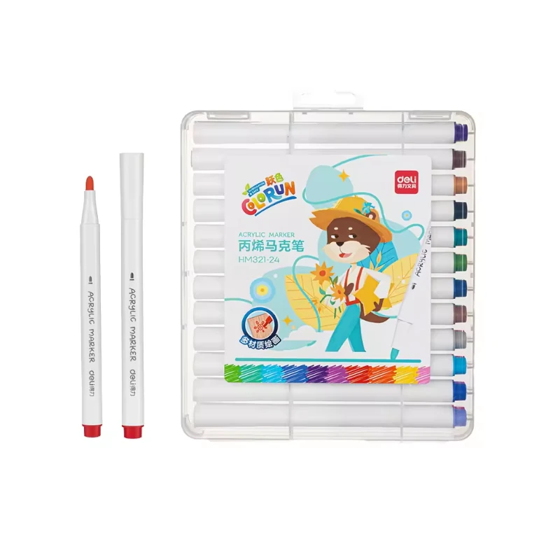 Marcador Acrilico Deli 24 Colores Toda Superficie