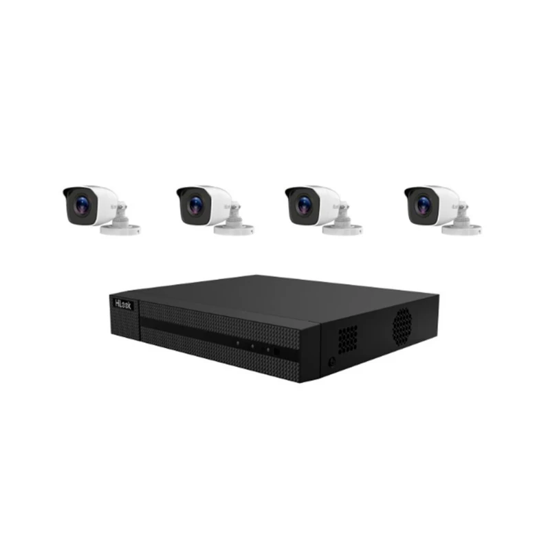 Kit Seguridad AHD DVR 4 Canales + 4 Camaras 2Mpx Bullet Hilook