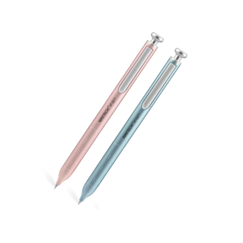 Boligrafo Writech Negro Paquete2 0.7Mm Retractil Metal Gel Cuerpo Rosa/Azul