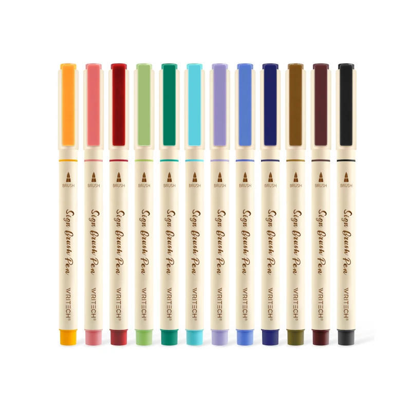 Boligrafo Writech Paquete12 Punta Pincel Surtido