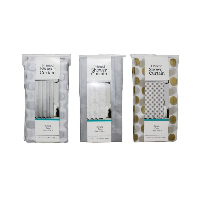Cortina Para Baño Estampada Colores Surtidos 70X72