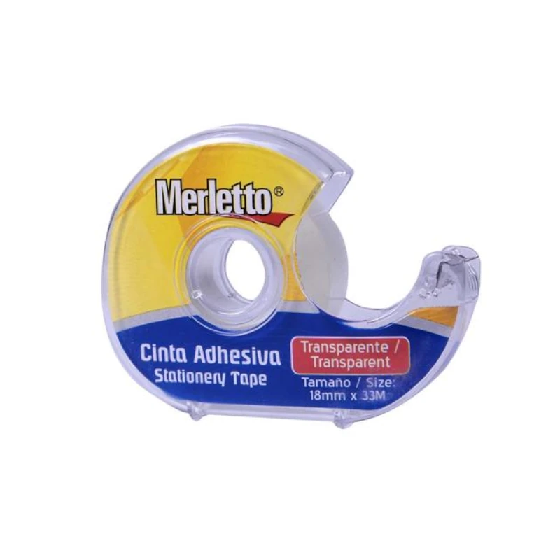 Tape Transparente 18X33M Dispensador Merletto