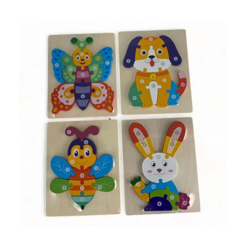 Rompecabeza Madera Figura Animales Merletto
