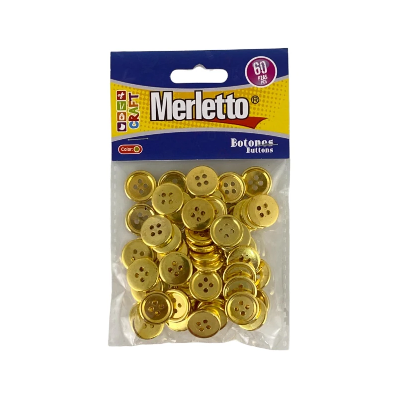 Botones Merletto Dorado Paquete 60 Piezas