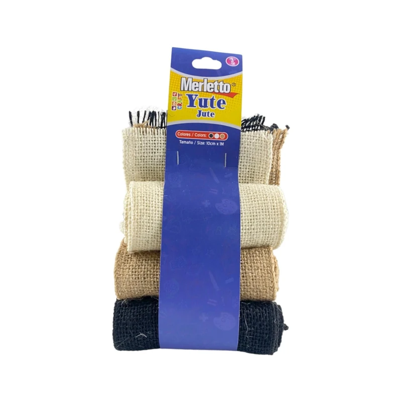 Cinta Yute 1 Yardas 10 cm 3 Und Colores Surtidos