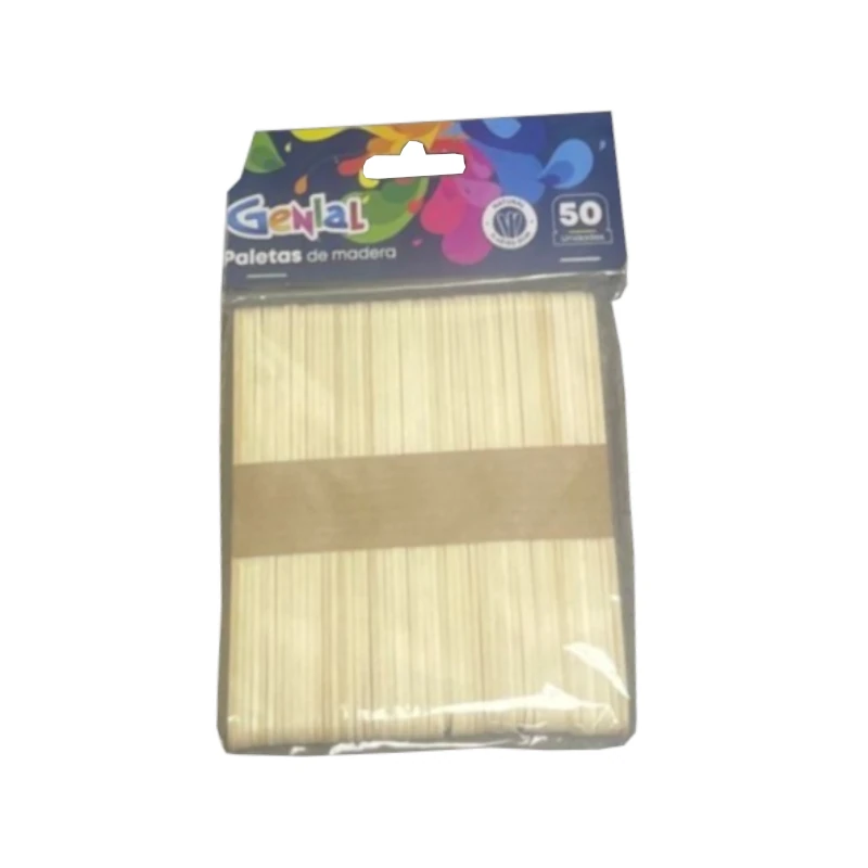 Paleta Natural 50 piezas 11.4X1X0.2Cm Genial