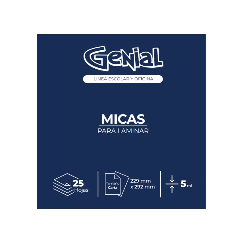 Lamina Tamaño Carta 5Ml paquete25 Genial