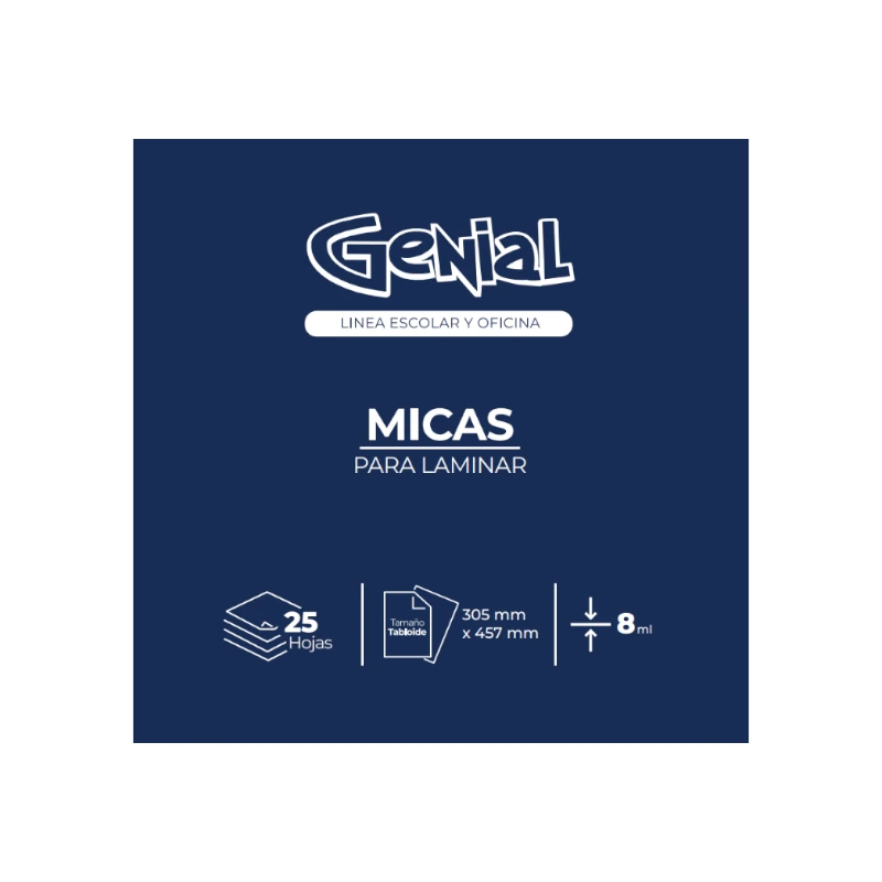 Lamina Tabloide 8Ml Paquete25 Genial