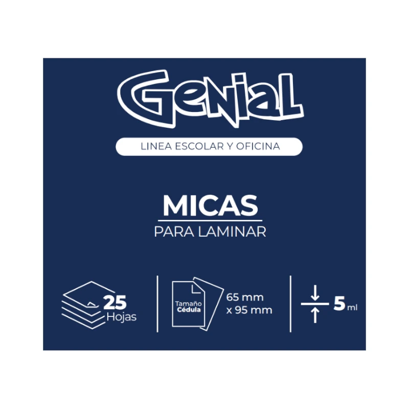 Lamina Cedula 5Ml Paquete25 Genial
