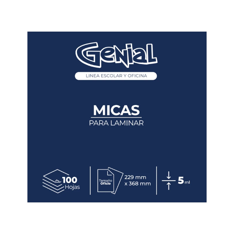 Lamina Tamaño Oficio 5Ml Paquete100 Genial