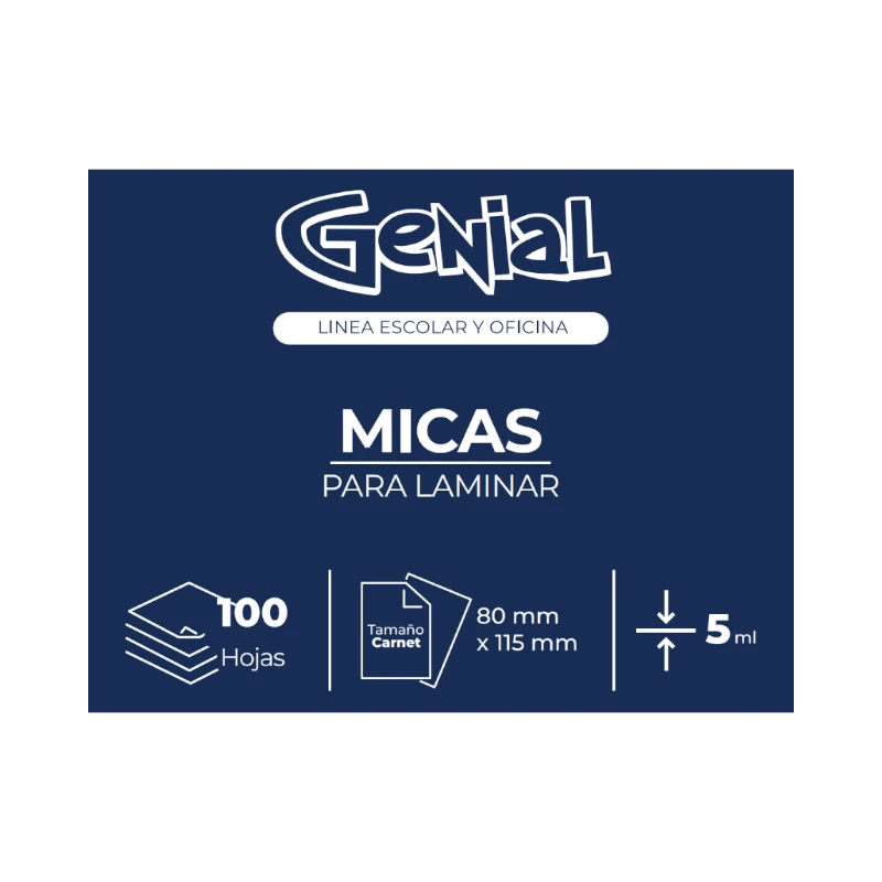 Lamina Carnet 5Ml Paquete100 Genial