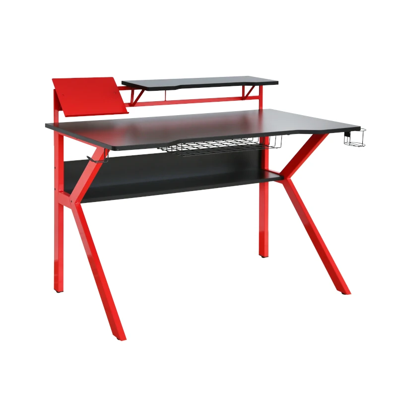 Escritorio Gaming Negro Con Bandeja Para Teclado Ferrini 14X68X95Cm