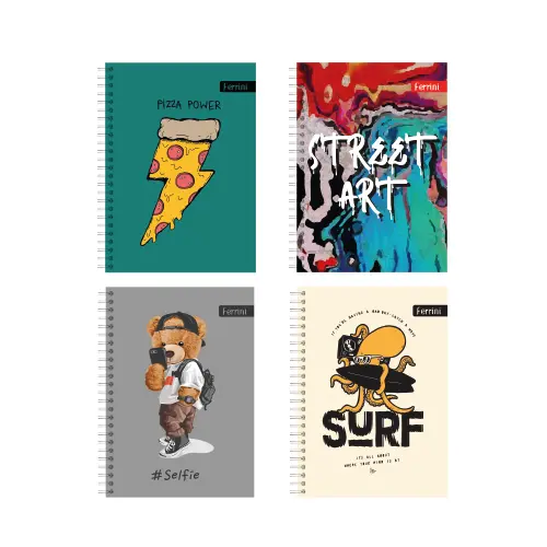 Cuaderno #3 1 Materia Ferrini 70 Hojas Doble Anillo Masculino