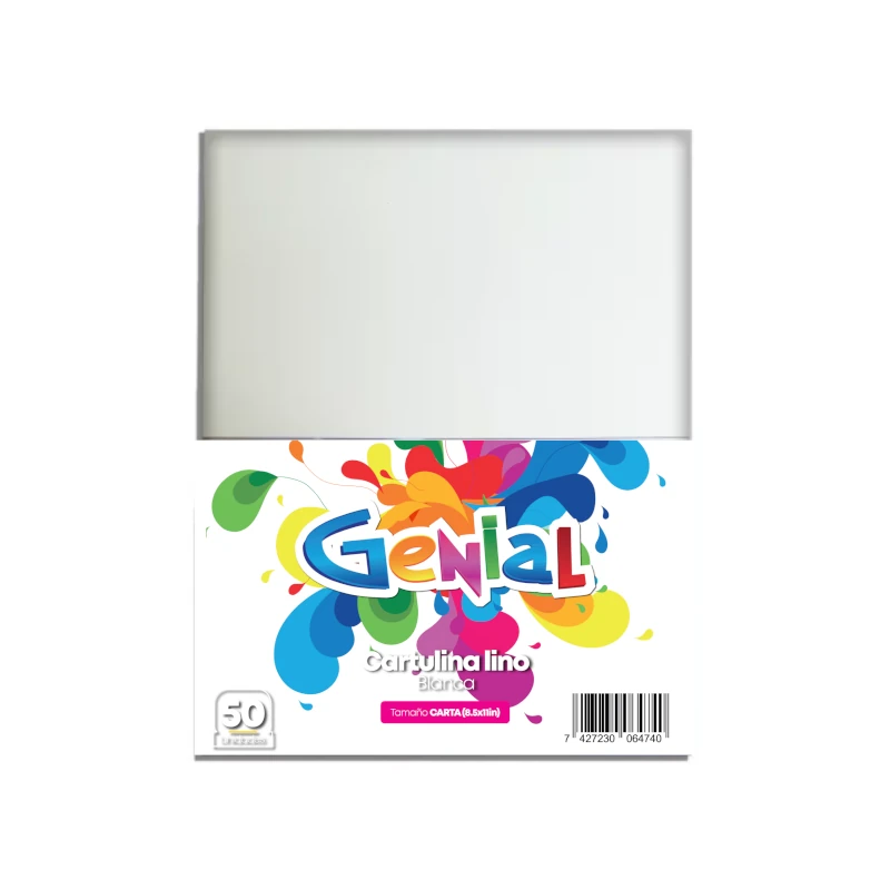 Cartulina Tamaño Carta Paquete50 Lino Blanca