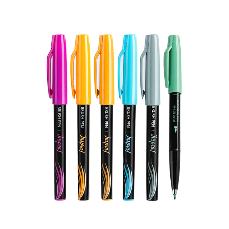 Marcador Brush Base Agua Paquete 6 Deli Inspira