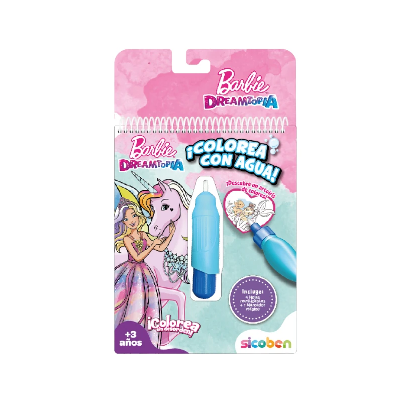 Libro De Actividades Colorea Con Agua Barbie Pd 12 Pag
