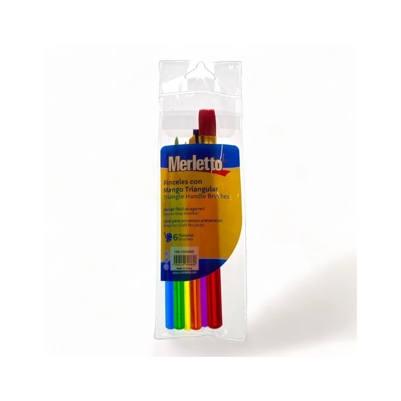 Pinceles Paquete 6 Triangular Puntas Mixtas Merletto