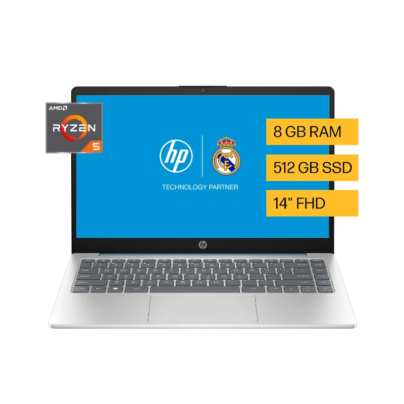 Laptop HP 14 7250U 14-em0017la Amd Ryzen 5-8Gb-512Gb SSD