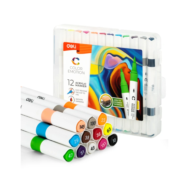 Marcador Acrilico Paquete12 Color Emotion