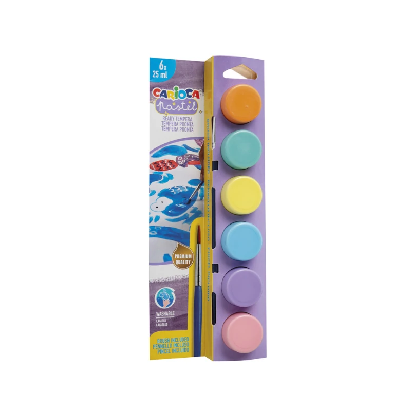 Tempera Carioca 6 Colores 25 Ml Pastel
