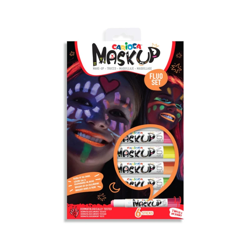 Crayon Pinta Cara 6 Colores Neon Carioca