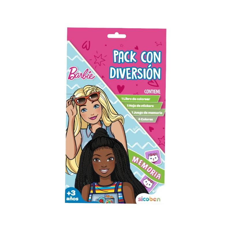 Libro De Actividades Con Un Juego De Memoria Barbie + Stickers Y Colores