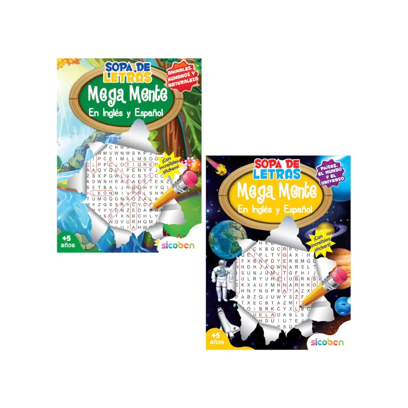 Libro De Actividaes Megamente Sopa De Letras Ingles/Español 48 Pag
