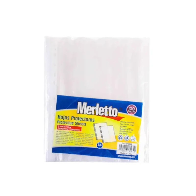 Hoja Protect Tamaño Carta Paquete 100 Transp Merletto