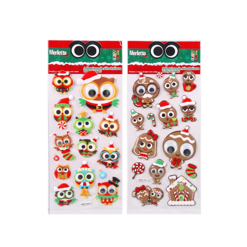 Calcomania Merletto Navideñas Con Ojitos Surtido