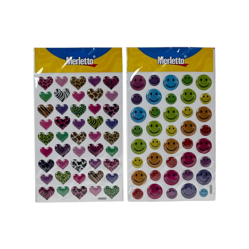 Calcomania 3D Caritas/Corazones Surtido Merletto