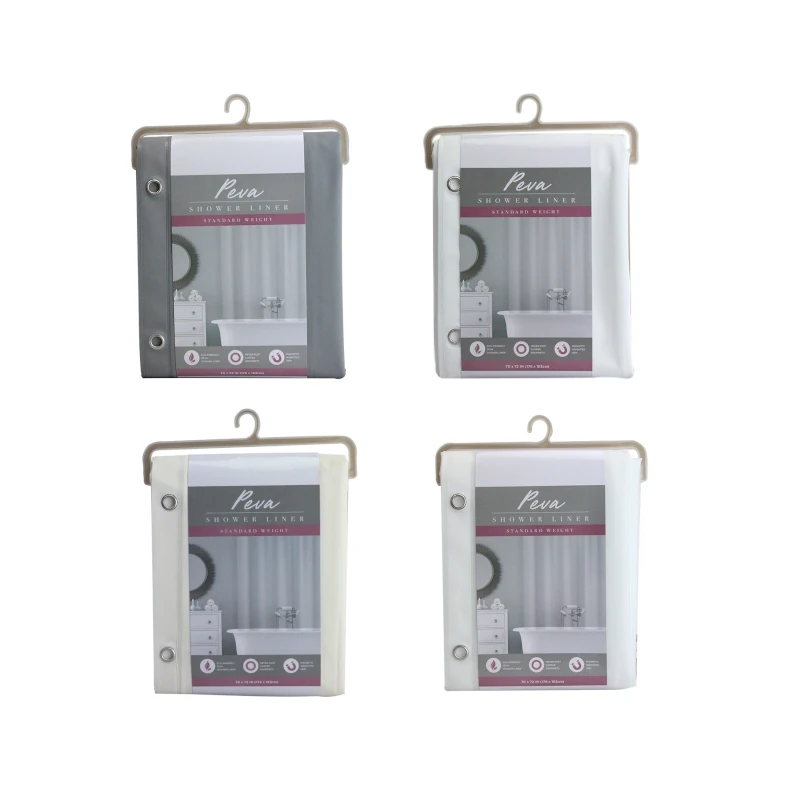 Cortina Para Baño 70X72  Con Aros Surtido